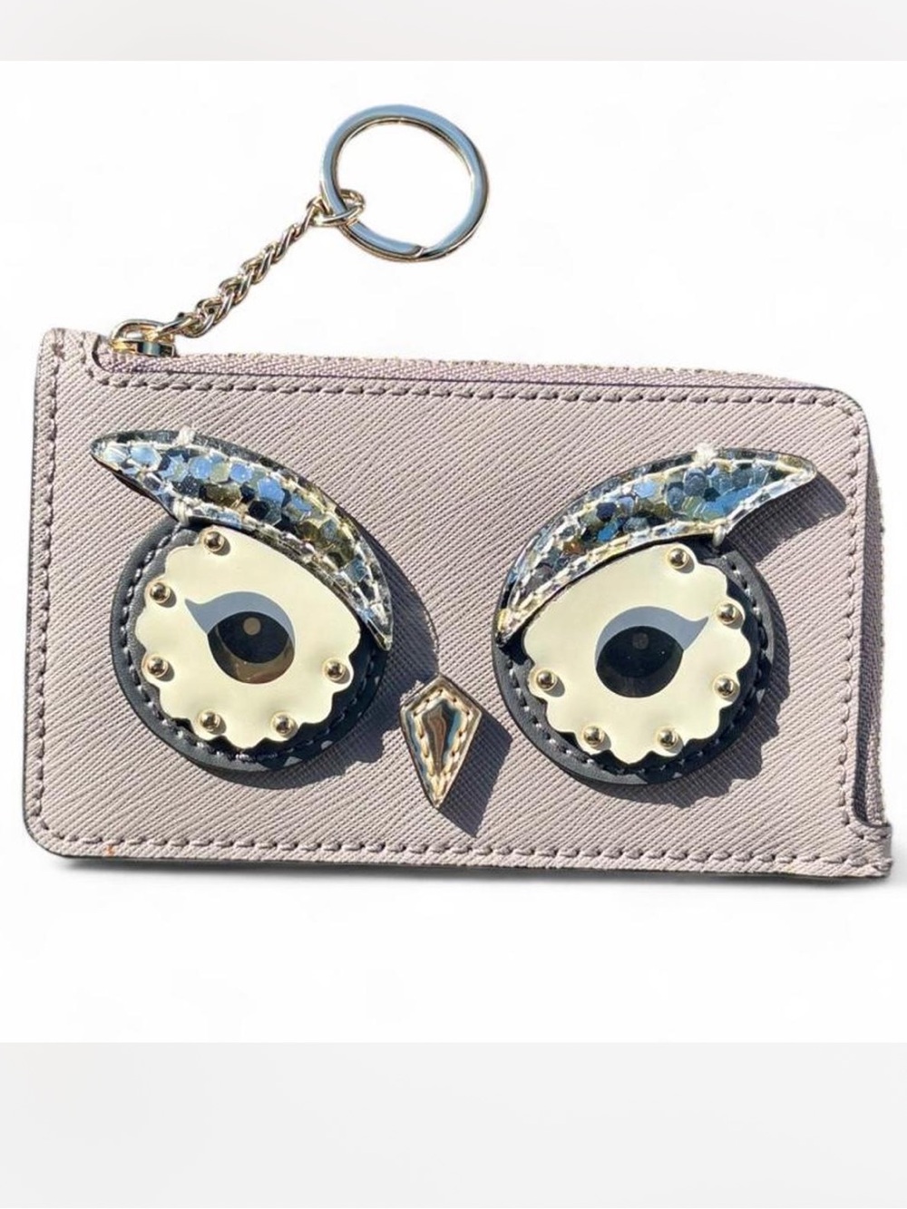 Kate Spade Poppy Star Bright Owl card holder / coin purse leather